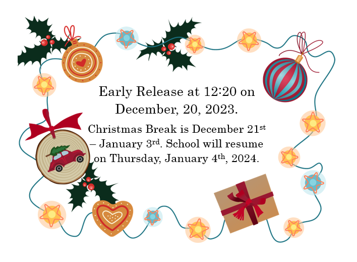 Early Release Wednesday, December 20th, 2023 Texhoma Public Schools