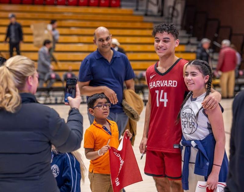 Students at basketball game