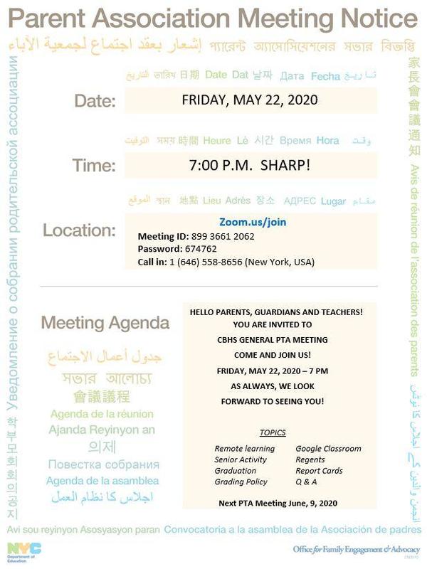 May Parent Teacher Association Meeting Featured Photo