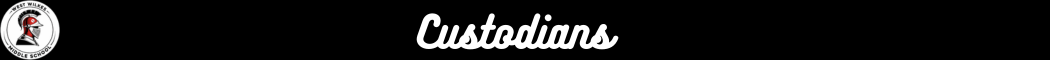 Text 'Custodians' on a black background.