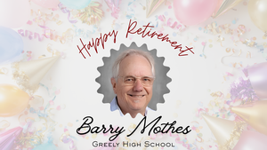 celebratory man smiling with balloons and confetti surrounding his head
