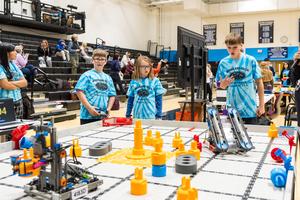 Competion scene at robotics event
