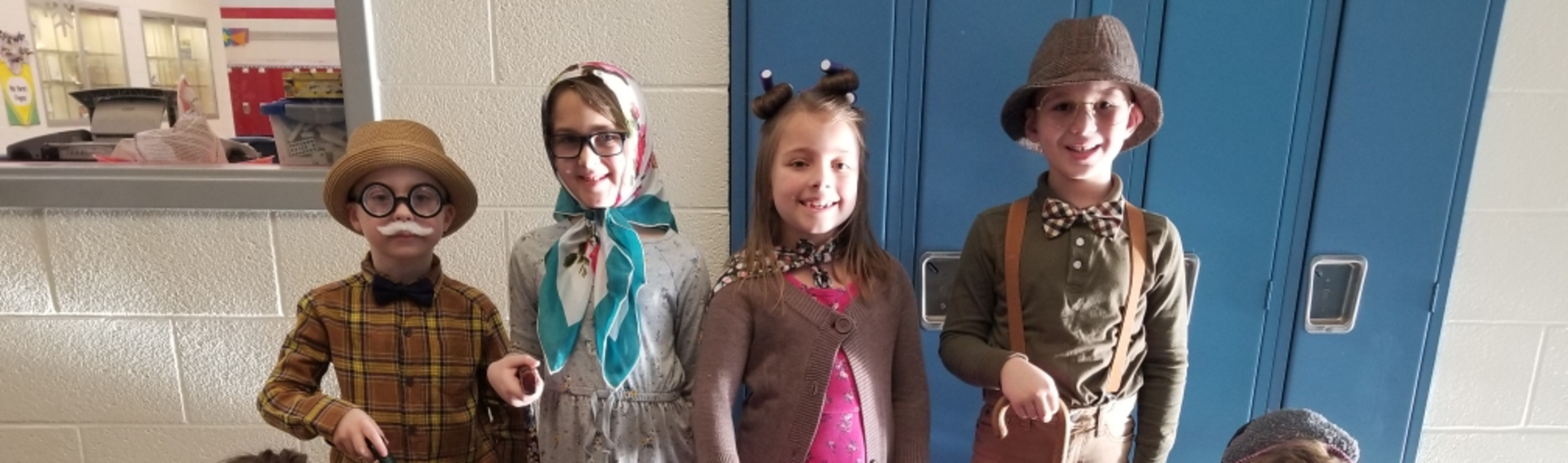 Mrs. Weyandt's first graders dressed like they were 100 years old!