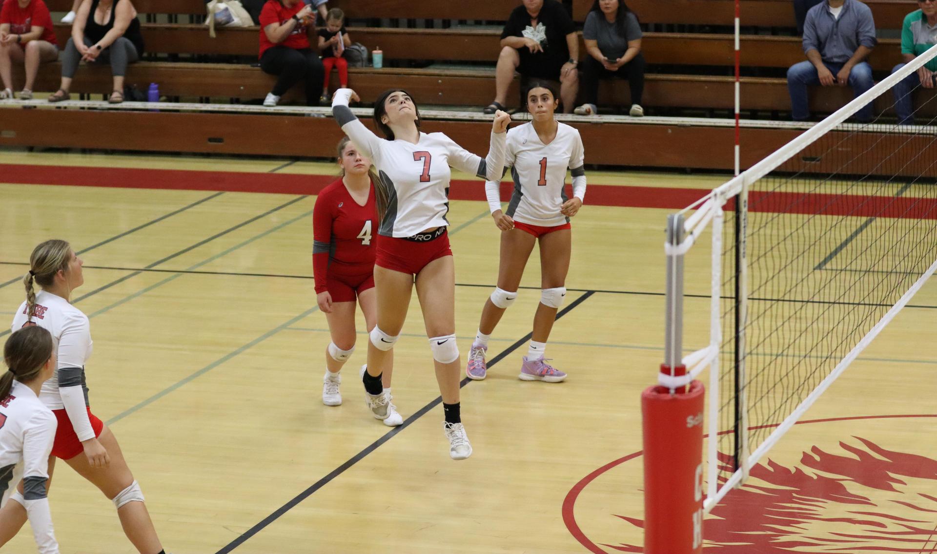 junior varsity girls playing volleyball against Liberty