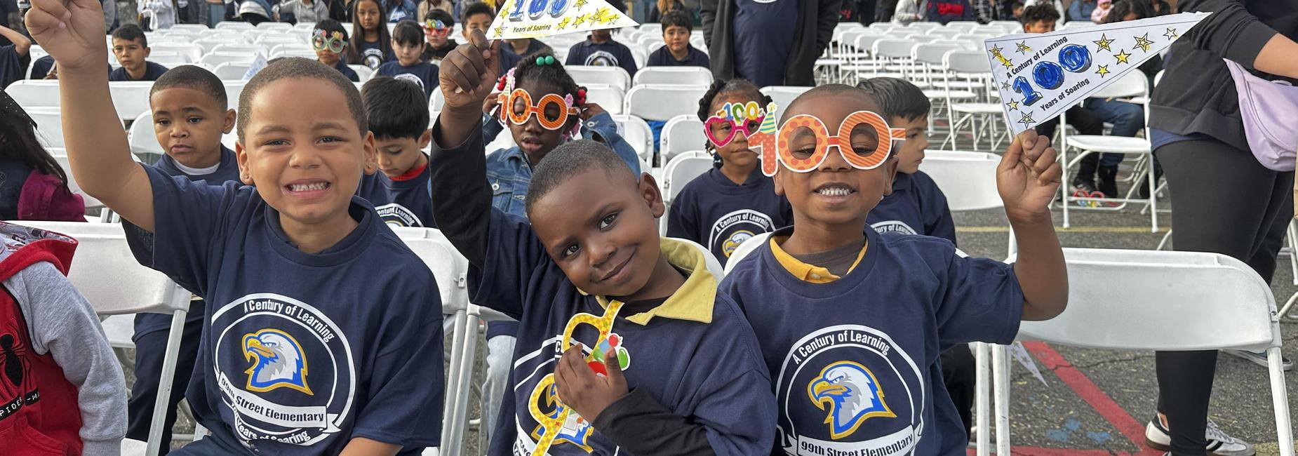 Students in 100 year celebration