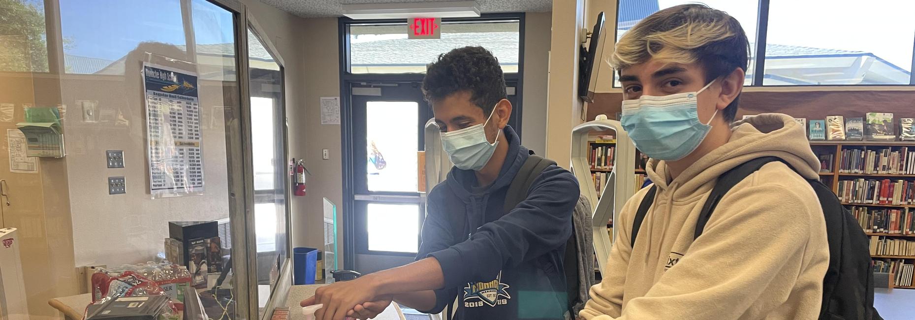 Student sanitizing