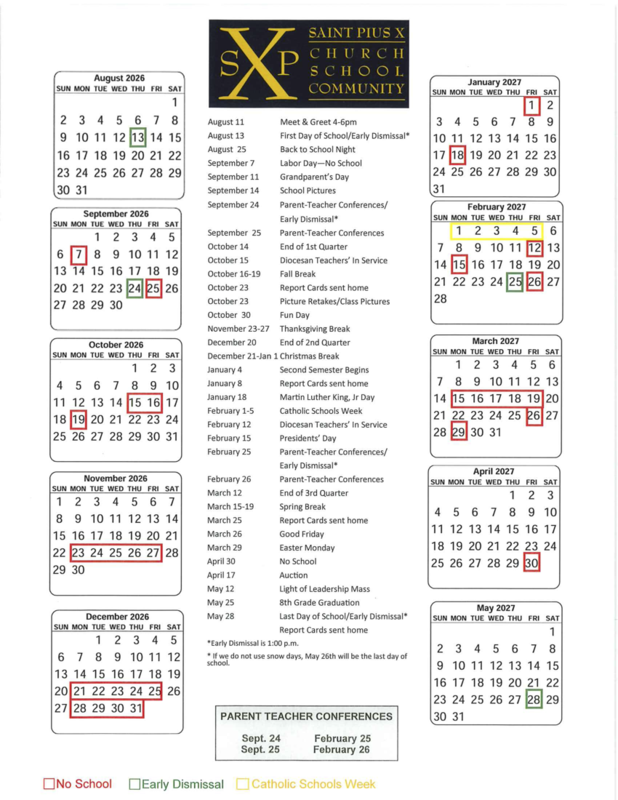 2026 - 2027 School Calendar Thumbnail Image