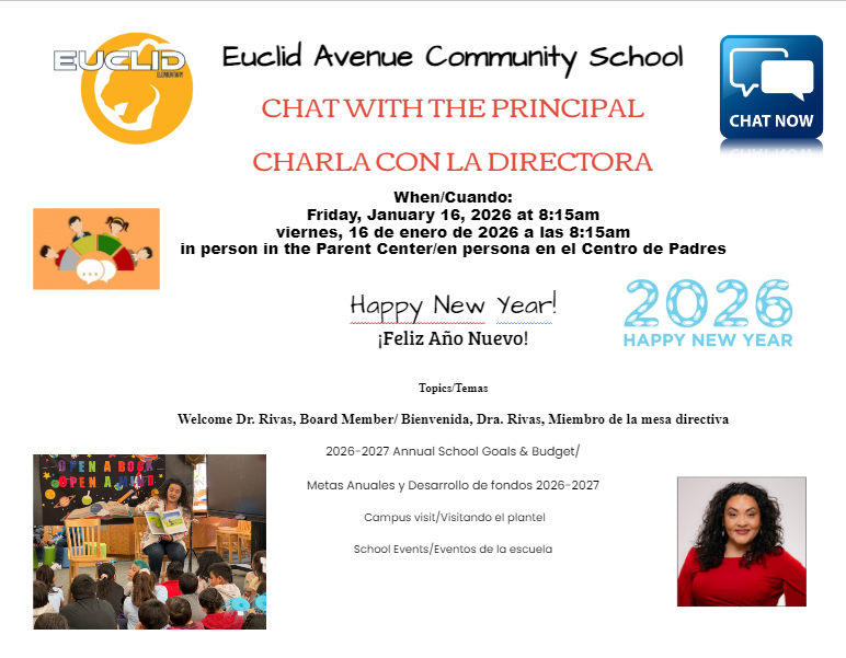 Chat with the Principal/ Charla con la directora