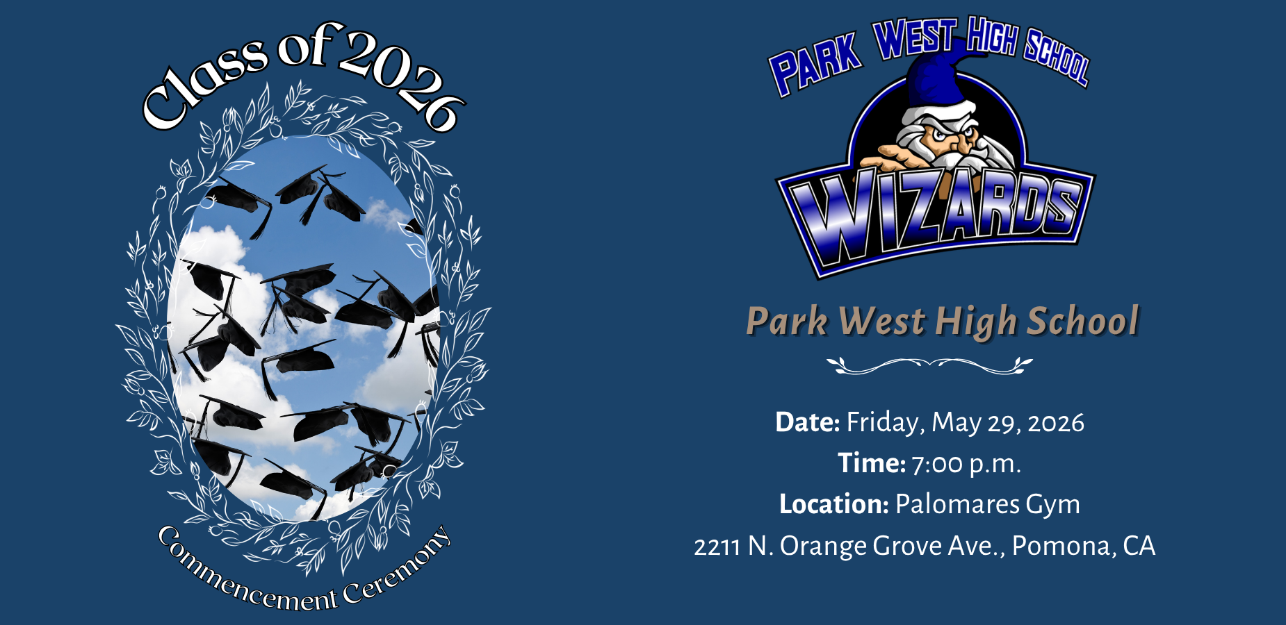 Park West High School graduation shuffle banner