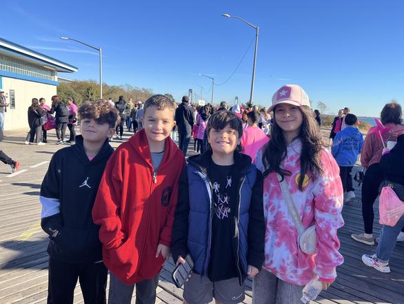 student at community service walk