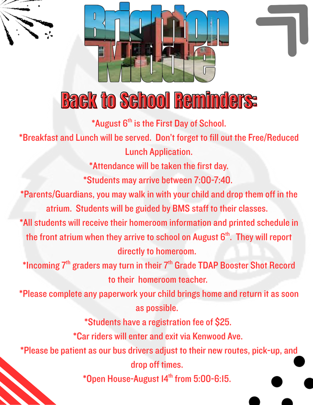 Back to School Reminders