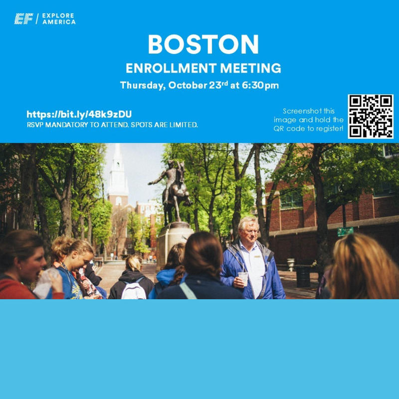 Informational Meeting about trip to Boston