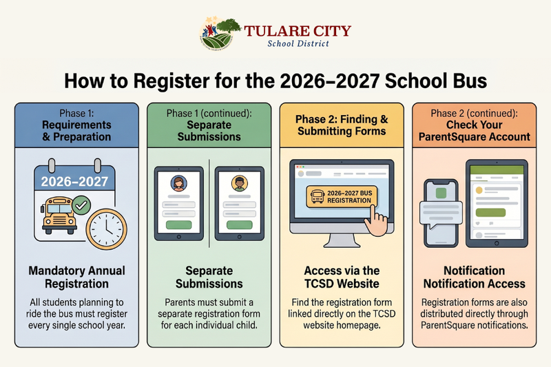 TCSD Instructions for School Bus Registration for the 2026-2027 school year.