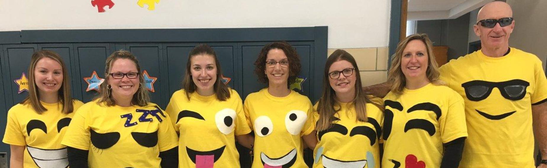 Teachers dress up as emojis for Halloween
