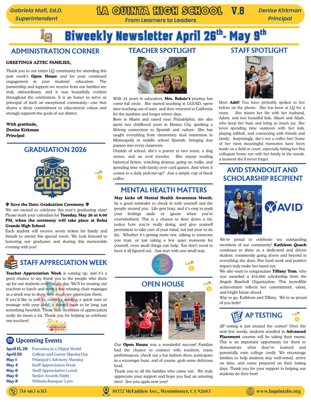 Newsletter April 29 - May 9 Featured Photo