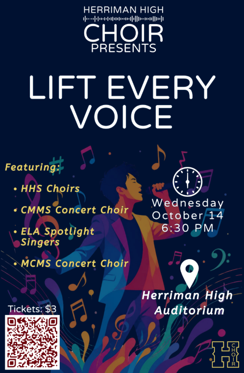 Choir Concert October 14 at 6:30 pm in the auditorium.
