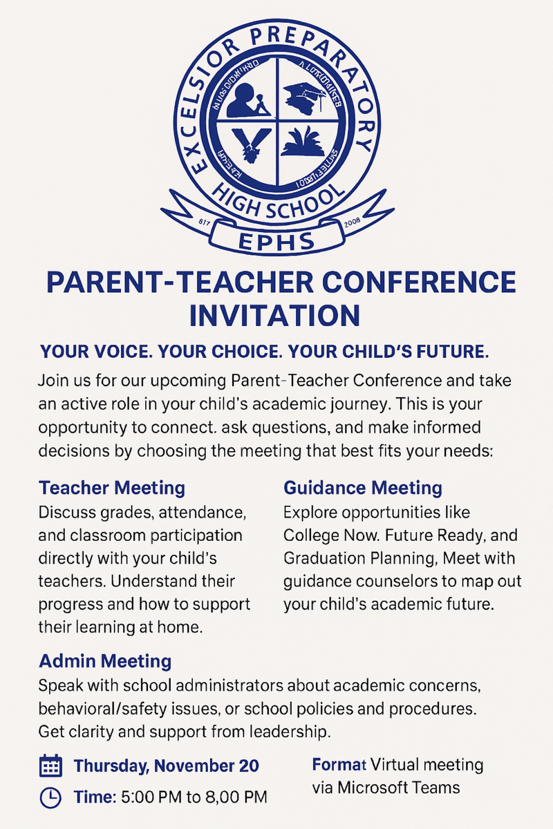 November 2025 EPHS Parent Teacher Conference invitation
