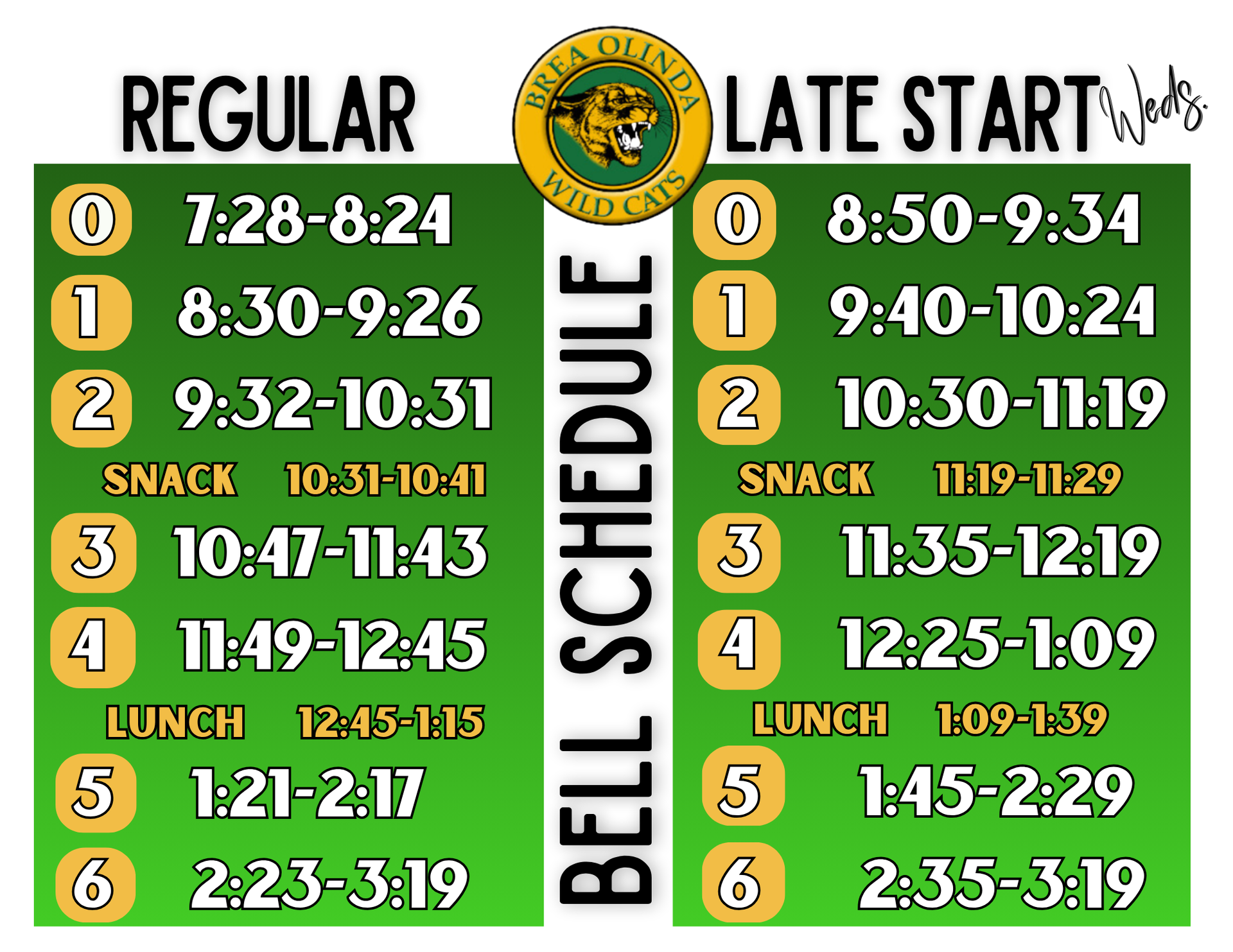 new bell sched