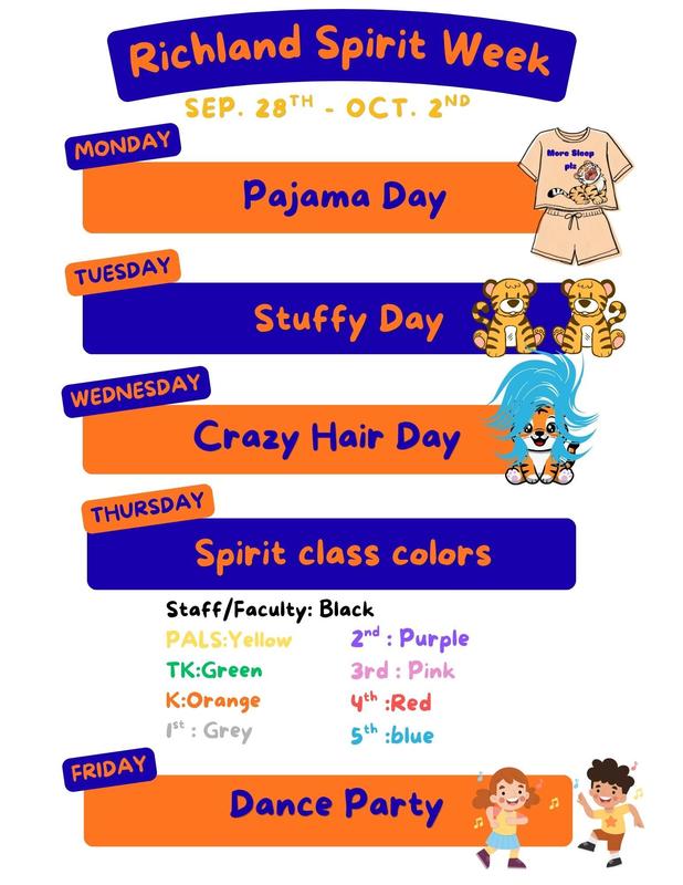 spirit week schedule