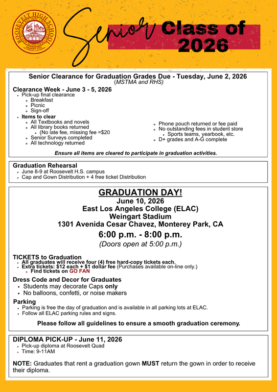 Senior Class of 2026 Events and Information Flyer 2