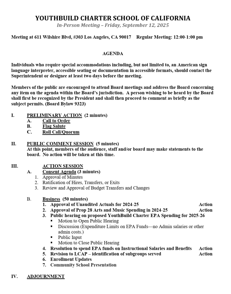 9.12.25 Board Meeting Agenda