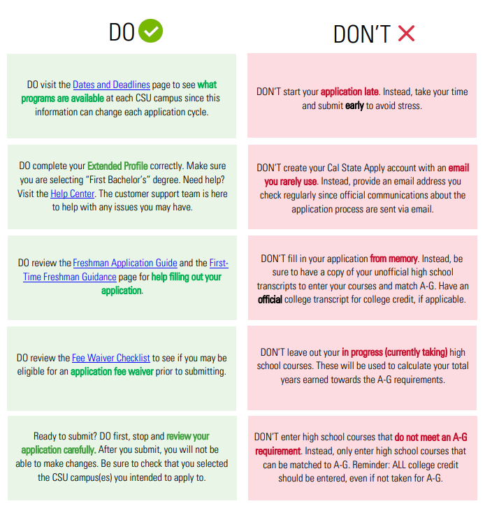Dos and Donts