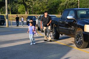 Kids coming in on the first day of school.