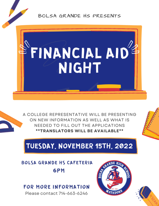 Come to Financial Aid Night! November 15th @ BGHS Featured Photo
