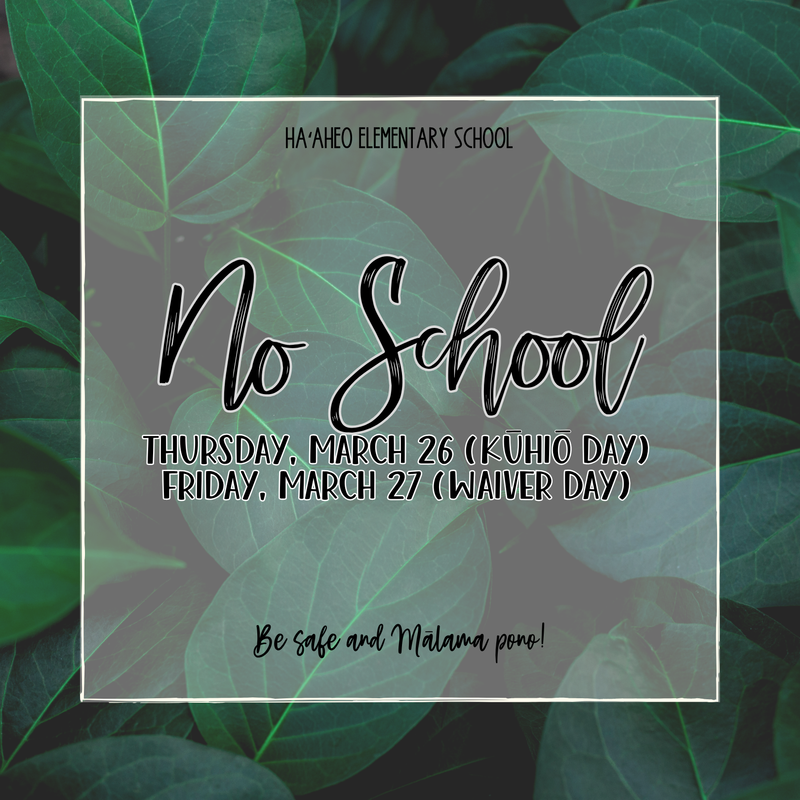 REMINDER: NO SCHOOL • March 26 & 27, 2026 Featured Photo
