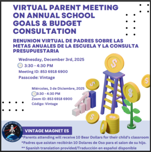 Flyer for the School Goals and Budget Meeting