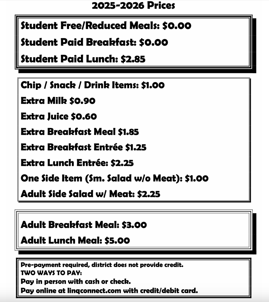 2025-2026 Menu Pricing