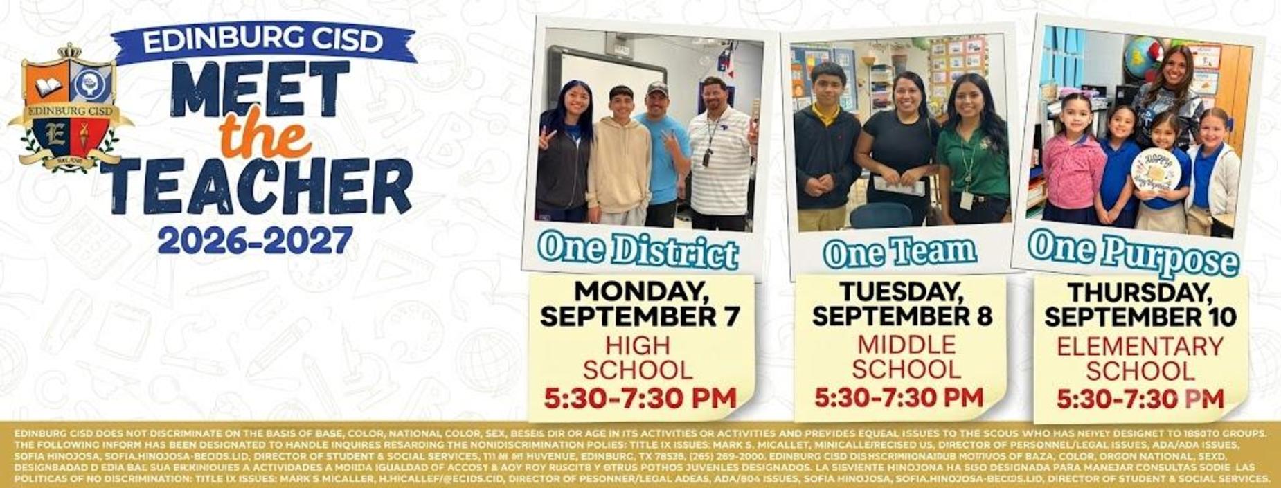 ECISD Meet the Teacher - 26-27 Flyer English