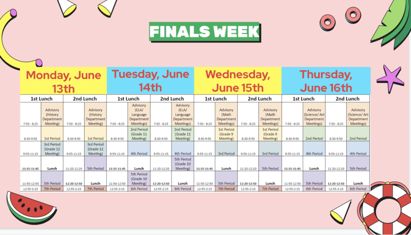 Finals Schedule