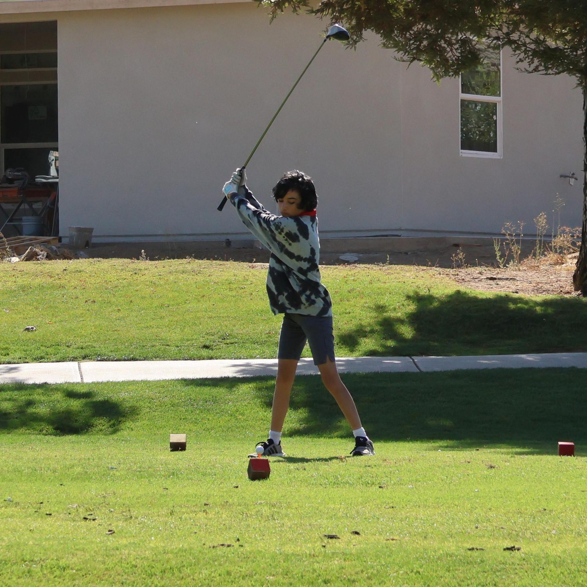 Girls golfers in action at the championships