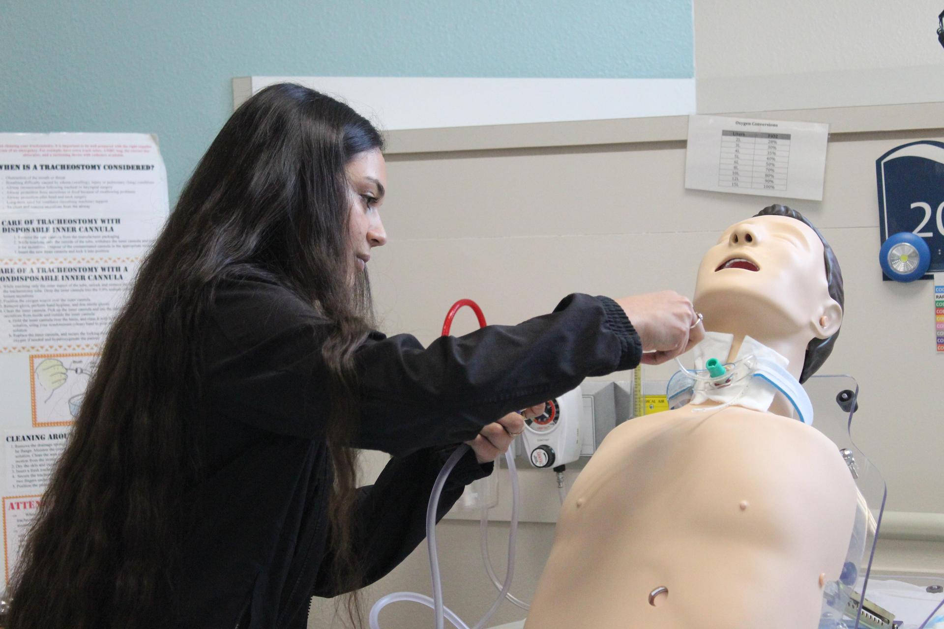 RFHS Diagnostic and Therapeutic Student practicing while on tour at Texas A&M University - Corpus Christi.