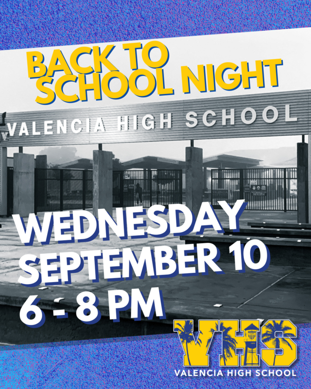 Back To School Night Is Wednesday, September 10th, 6PM