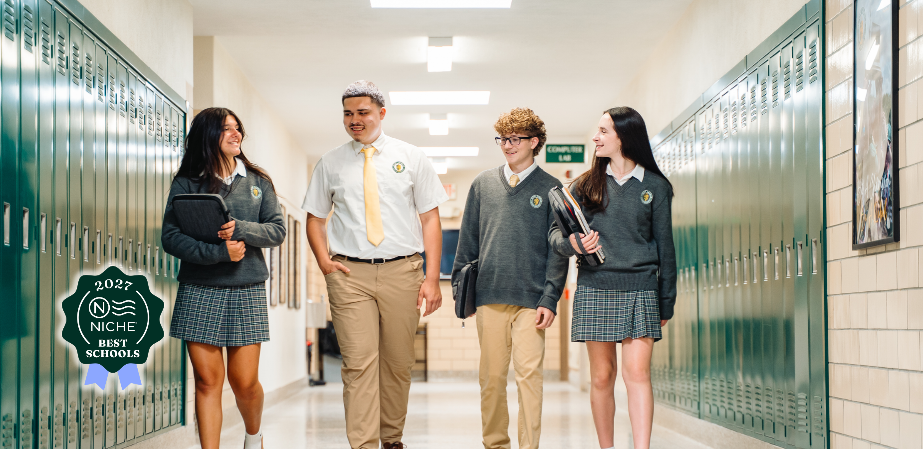 students in hallway