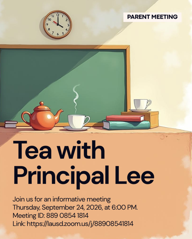 Tea With Principal Lee Featured Photo