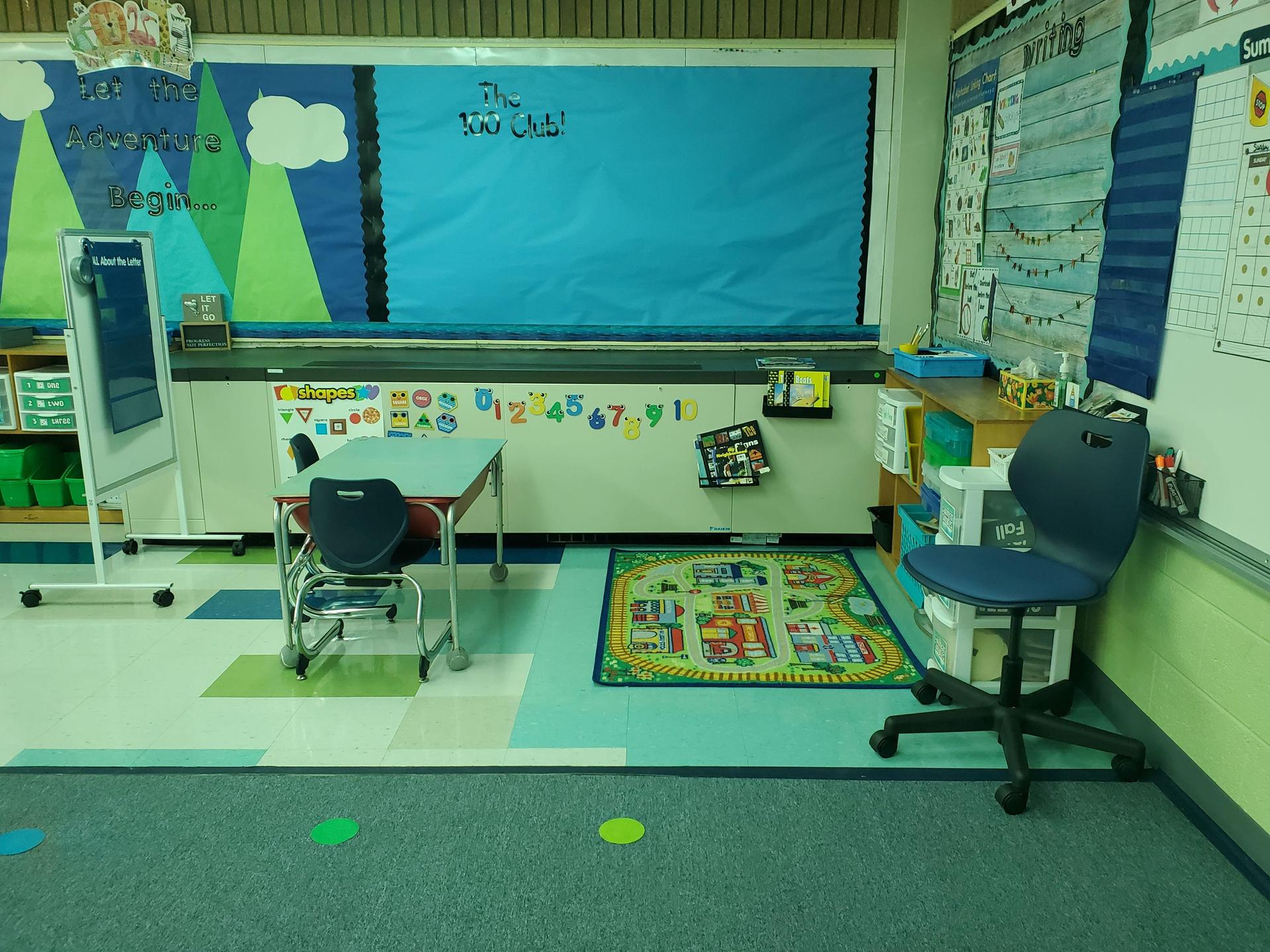 blocks and writing area