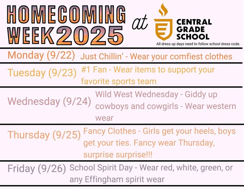 Homecoming Dress Up Days