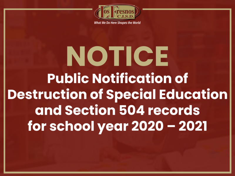 Special Education Notice