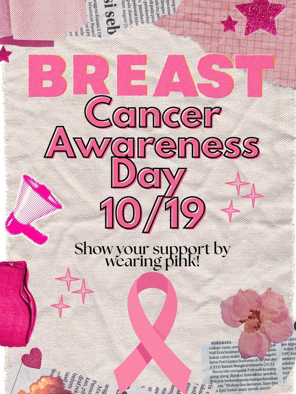 STEAM will wear pink on October 19 in honor of Breast Cancer Awareness Month and to show our support in spreading awareness.