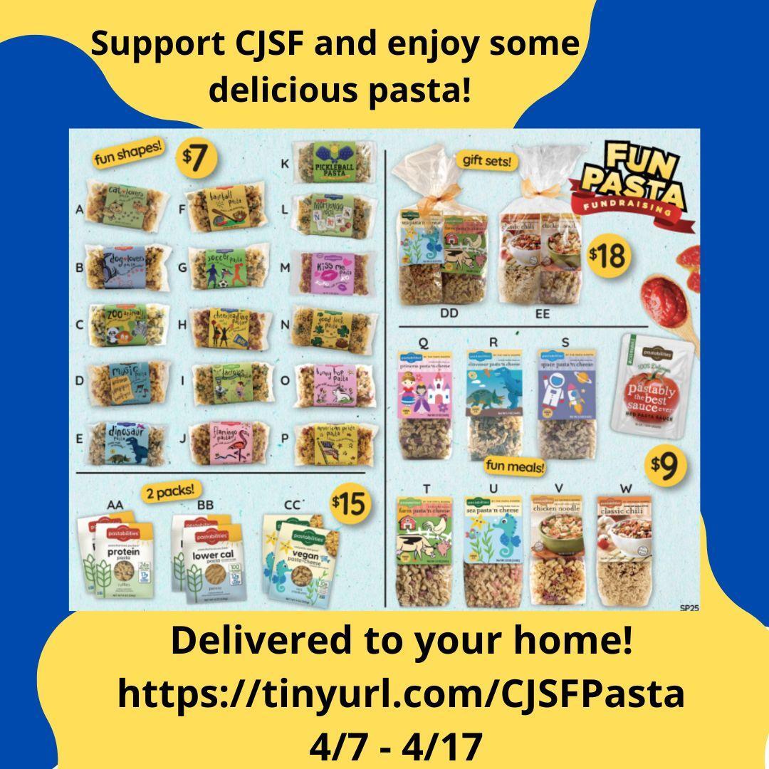CJSF Pasta Fundraiser flyer