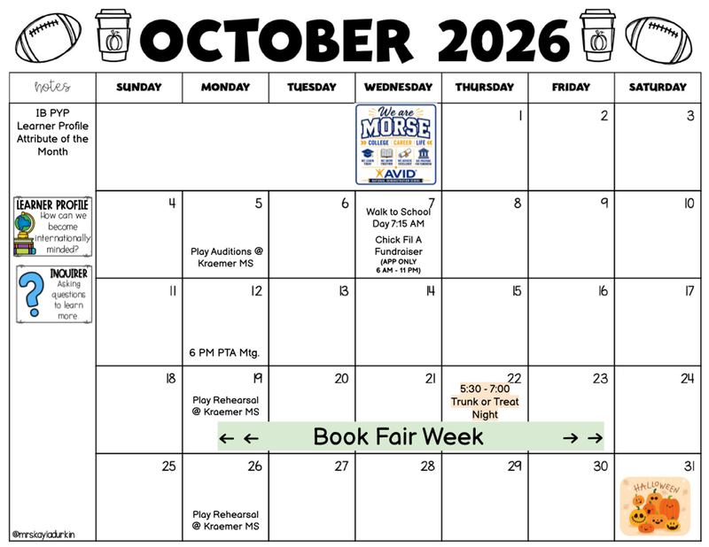 October 2026 Events at a Glance