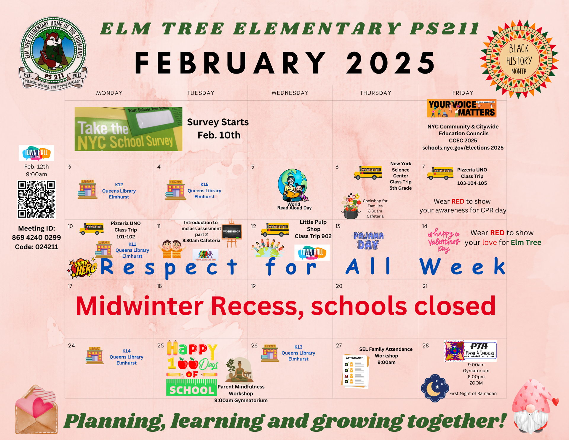 February Calendar English