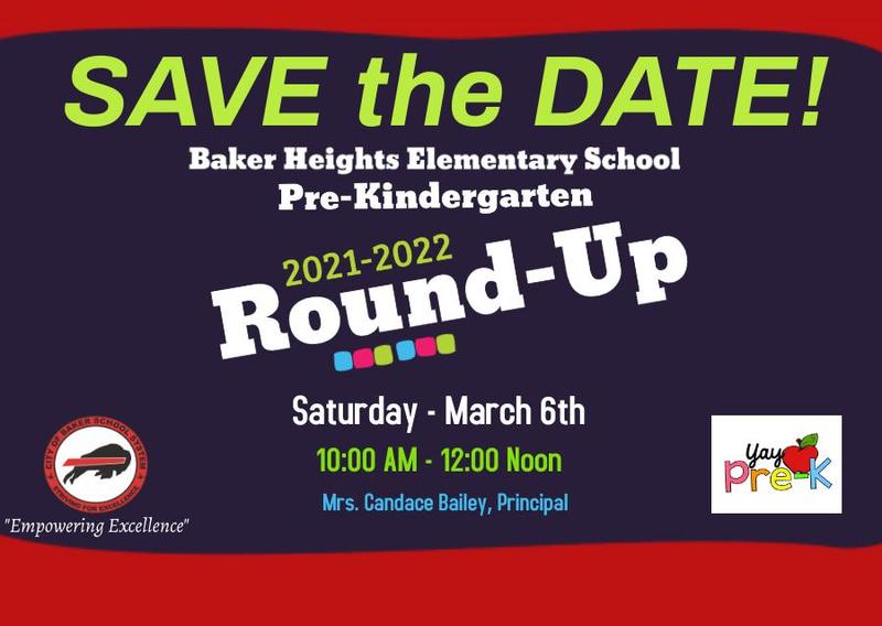 Baker Heights Elementary School - Pre-K Round-Up - March 6, 2021 Featured Photo