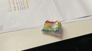 Trash on table