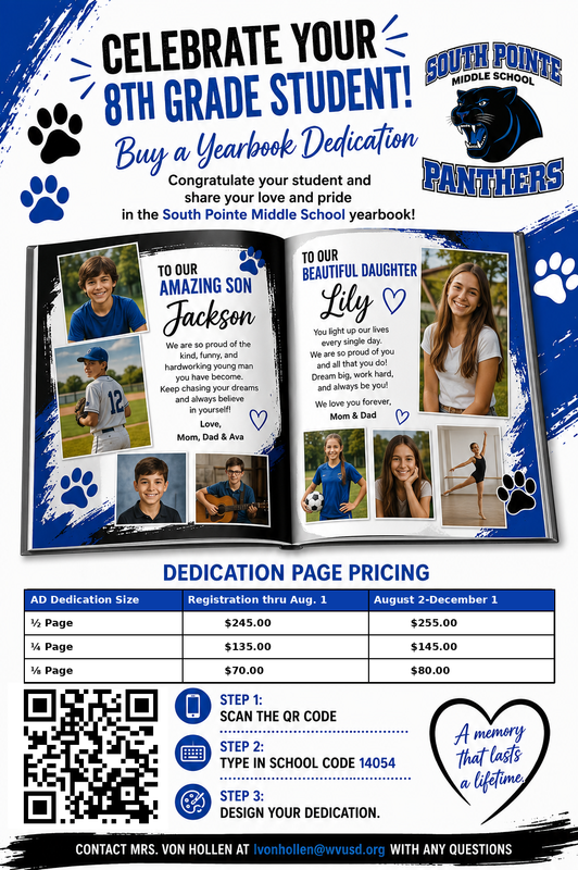 8th Grade Dedication Flyer