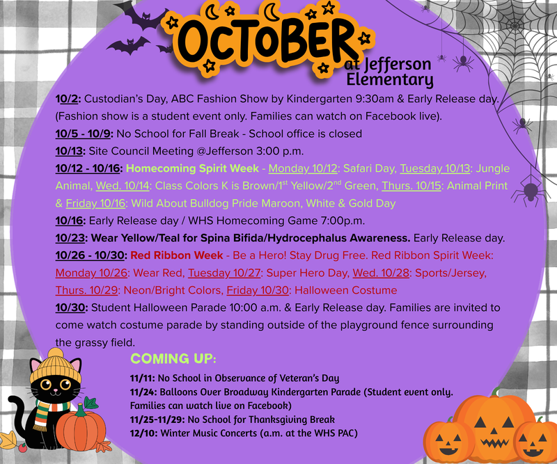 Events at Jefferson for October