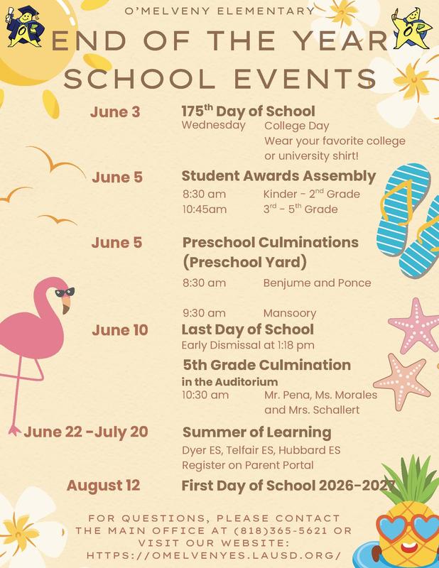 End of year flyer english